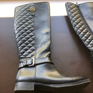 Black Riding Boots Buckle and Zipper.